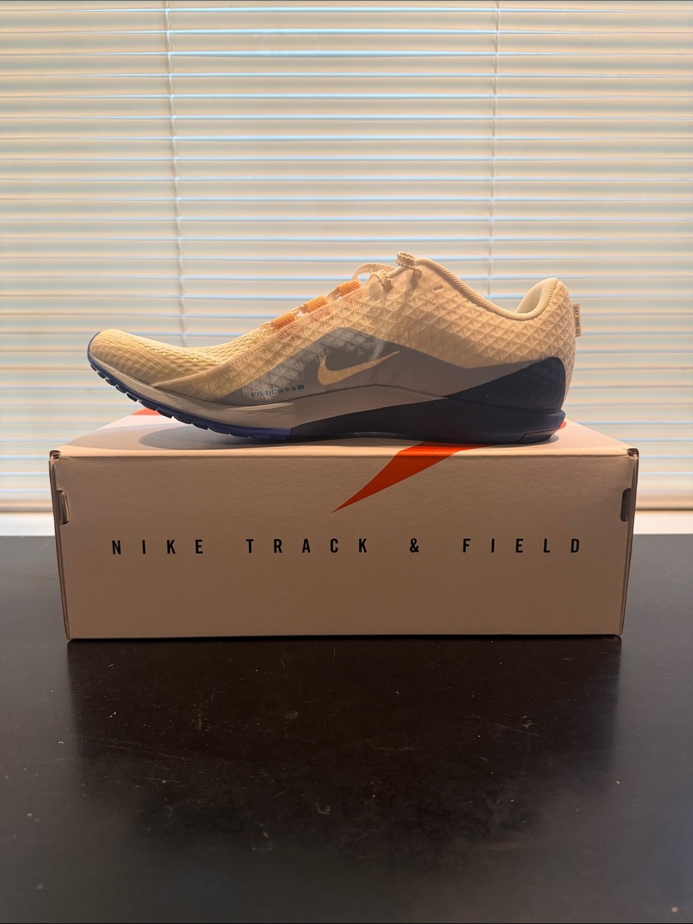 Nike Men’s Track Spike - Cream and Blue